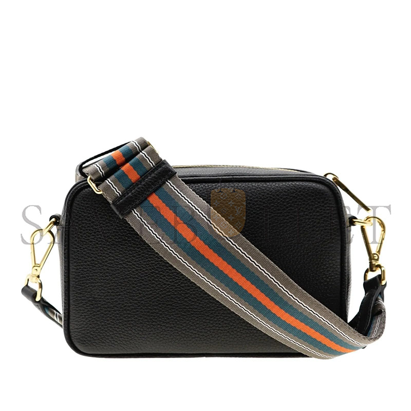 PRADA MILANO LEATHER CROSSBODY BAG BLACK 1BH082 (22*15*9cm)